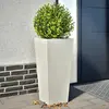 Image de vidaXL Jardinières 2 pcs blanc 35x35x75 cm acier