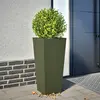 Image de vidaXL Jardinière vert olive 35x35x75 cm acier