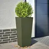 Image de vidaXL Jardinières 2 pcs vert olive 35x35x75 cm acier