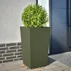 Image de vidaXL Jardinière vert olive 45x45x75 cm acier