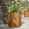 Image de vidaXL Jardinières 2 pcs hexagone 46x40x45 cm acier patinable