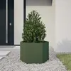 Image de vidaXL Jardinière vert olive hexagone 69x60x45 cm acier