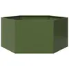 Image de vidaXL Jardinière vert olive hexagone 104x90x45 cm acier