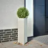 Image de vidaXL Jardinières 2 pcs blanc triangulaire 30x26x75 cm acier