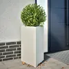 Image de vidaXL Jardinières 2 pcs blanc triangulaire 50x43x75 cm acier