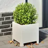 Image de vidaXL Jardinières 2 pcs blanc 30x30x30 cm acier