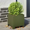 Image de vidaXL Jardinières 2 pcs vert olive 30x30x30 cm acier