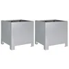 Image de vidaXL Jardinières 2 pcs 30x30x30 cm acier galvanisé, planteur, jardinière de patio, bac à fleurs, jardinière d'extérieur, boîte à fleurs