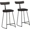 Image de vidaXL Tabourets de bar lot de 2 noir 49x43x88 cm bois manguier massif