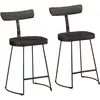 Image de vidaXL Tabourets de bar lot de 2 noir 49x43x79 cm bois manguier massif