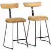 Image de vidaXL Tabourets de bar lot de 2 49x43x79 cm bois de manguier massif