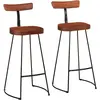 Image de vidaXL Tabourets de bar lot de 2 49x43x103 cm bois de manguier massif