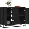 Image de vidaXL Buffet noir 92x35x76 cm bois d’ingénierie