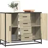 Image de vidaXL Buffet chêne sonoma 92x35x76 cm bois d'ingénierie