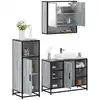 Image de vidaXL Ensemble de meubles de salle de bain 3 pcs Sonoma gris