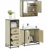Image de vidaXL Ensemble de meubles de salle de bain 3 pcs chêne sonoma
