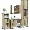 Image de vidaXL Ensemble de meubles de salle de bain 4 pcs chêne sonoma