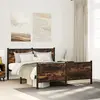 Image de vidaXL Cadre de lit en métal sans matelas chêne fumé 140x190 cm