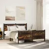 Image de vidaXL Cadre de lit en métal sans matelas chêne fumé 160x200 cm