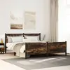 Image de vidaXL Cadre de lit en métal sans matelas chêne fumé 180x200 cm