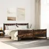 Image de vidaXL Cadre de lit en métal sans matelas chêne fumé 183x213 cm
