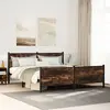 Image de vidaXL Cadre de lit en métal sans matelas chêne fumé 193x203 cm