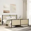 Image de vidaXL Cadre de lit en métal sans matelas chêne sonoma 140x190 cm