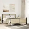Image de vidaXL Cadre de lit en métal sans matelas chêne sonoma 140x200 cm