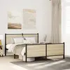 Image de vidaXL Cadre de lit en métal sans matelas chêne sonoma 150x200 cm