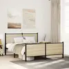Image de vidaXL Cadre de lit en métal sans matelas chêne sonoma 160x200 cm