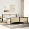 Image de vidaXL Cadre de lit en métal sans matelas chêne sonoma 180x200 cm