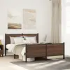 Image de vidaXL Cadre de lit en métal sans matelas chêne marron 150x200 cm