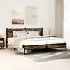 Image de vidaXL Cadre de lit en métal sans matelas chêne fumé 180x200 cm