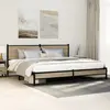 Image de vidaXL Cadre de lit en métal sans matelas chêne sonoma 193x203 cm