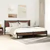 Image de vidaXL Cadre de lit en métal sans matelas chêne marron 183x213 cm