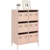 Image de vidaXL Buffet haut rose 68x39x101,5 cm acier
