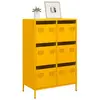 Image de vidaXL Buffet haut jaune moutarde 68x39x101,5 cm acier