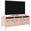 Image de vidaXL Meuble TV rose 101,5x39x43,5 cm acier laminé à froid