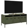 Image de vidaXL Meuble TV vert olive 101,5x39x43,5 cm acier laminé à froid