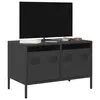 Image de vidaXL Meuble TV noir 68x39x43,5 cm acier laminé à froid