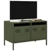 Image de vidaXL Meuble TV vert olive 68x39x43,5 cm acier laminé à froid