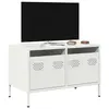 Image de vidaXL Meuble TV blanc 68x39x43,5 cm acier laminé à froid
