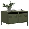 Image de vidaXL Meuble TV vert olive 68x50x43,5 cm acier laminé à froid