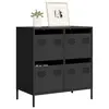 Image de vidaXL Buffet noir 68x39x73,5 cm acier laminé à froid