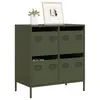 Image de vidaXL Buffet vert olive 68x39x73,5 cm acier laminé à froid