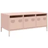 Image de vidaXL Table basse rose 101,5x50x43,5 cm acier laminé à froid