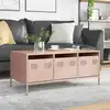 Image de vidaXL Table basse rose 101,5x50x43,5 cm acier laminé à froid