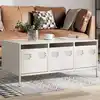 Image de vidaXL Table basse blanc 101,5x50x43,5 cm acier laminé à froid