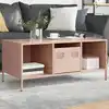 Image de vidaXL Table basse rose 101,5x50x43,5 cm acier laminé à froid