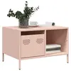 Image de vidaXL Table basse rose 68,5x50x43,5 cm acier laminé à froid